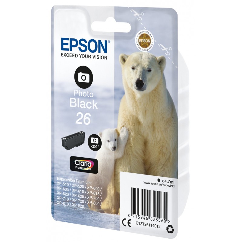 Epson Polar bear Cartucho 26 negro foto