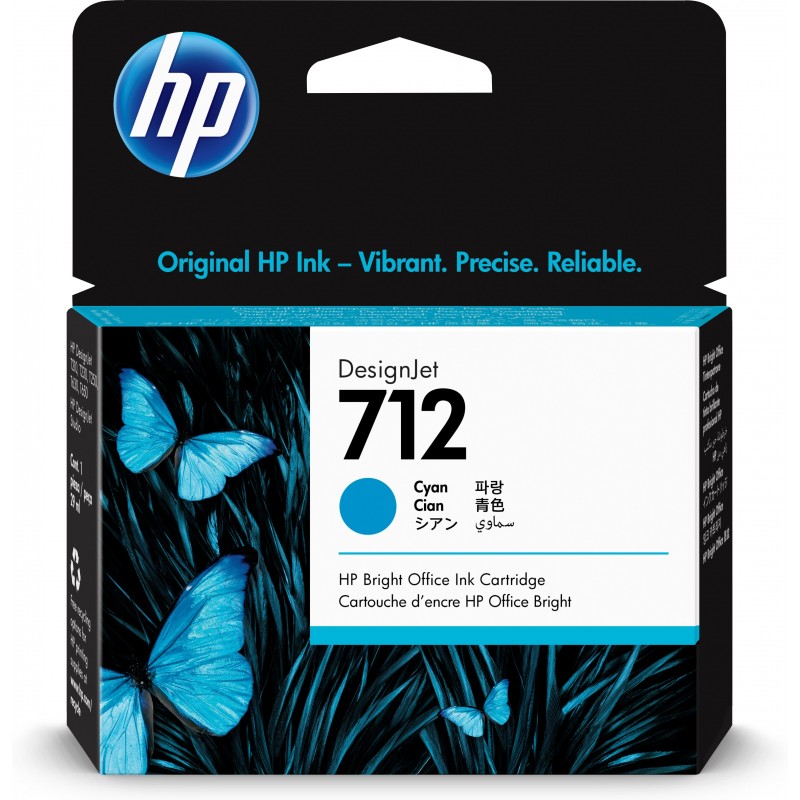 HP 712 Cyan DesignJet Druckerpatrone, 29 ml