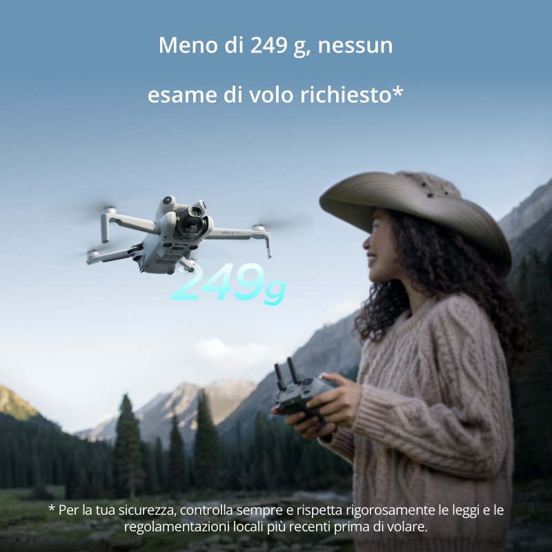 DJI Mini 4 Pro 4 rotores Cuadricóptero 48 MP 3840 x 2160 Pixeles 2590 mAh Negro, Blanco