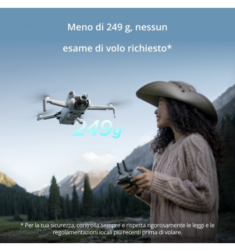 DJI Mini 4 Pro 4 rotores Cuadricóptero 48 MP 3840 x 2160 Pixeles 2590 mAh Negro, Blanco