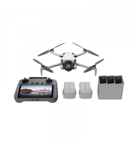 DJI Mini 4 Pro Fly More Combo (RC 2) 4 Rotoren Quadrocopter 48 MP 3840 x 2160 Pixel 2590 mAh Schwarz, Weiß