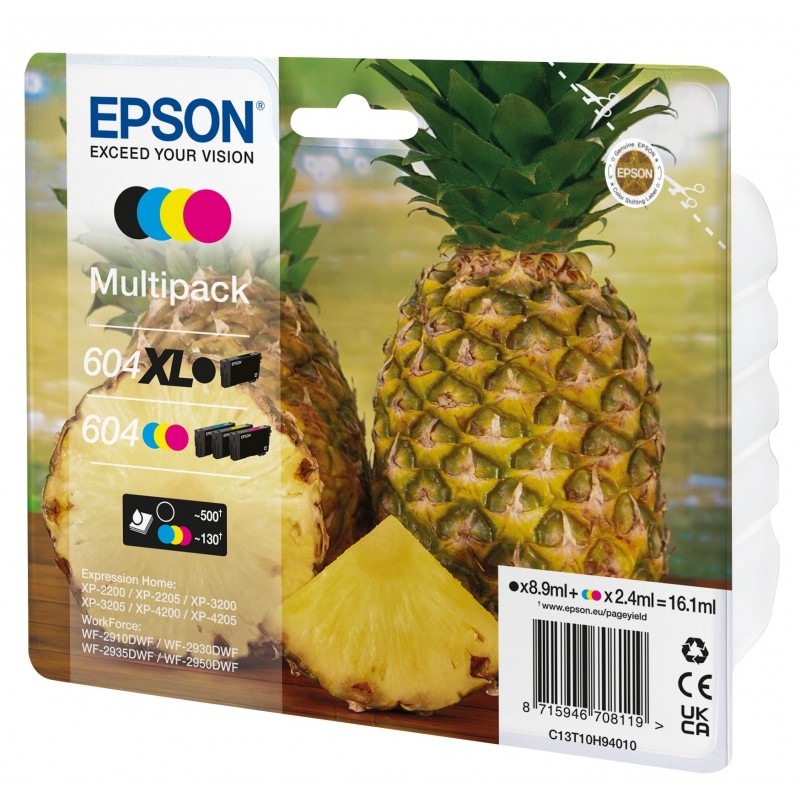 Epson 604XL ink cartridge 4 pc(s) Original High (XL) Yield Black, Cyan, Magenta, Yellow