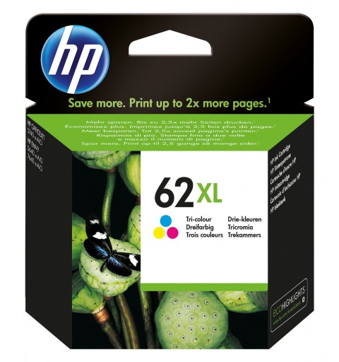 HP 62XL cartouche d'encre trois couleurs grande capacité authentique