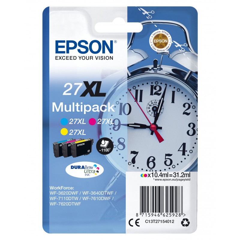 Epson Alarm clock Multipack "Réveil" 27XL - Encre DURABrite Ultra C,M,J