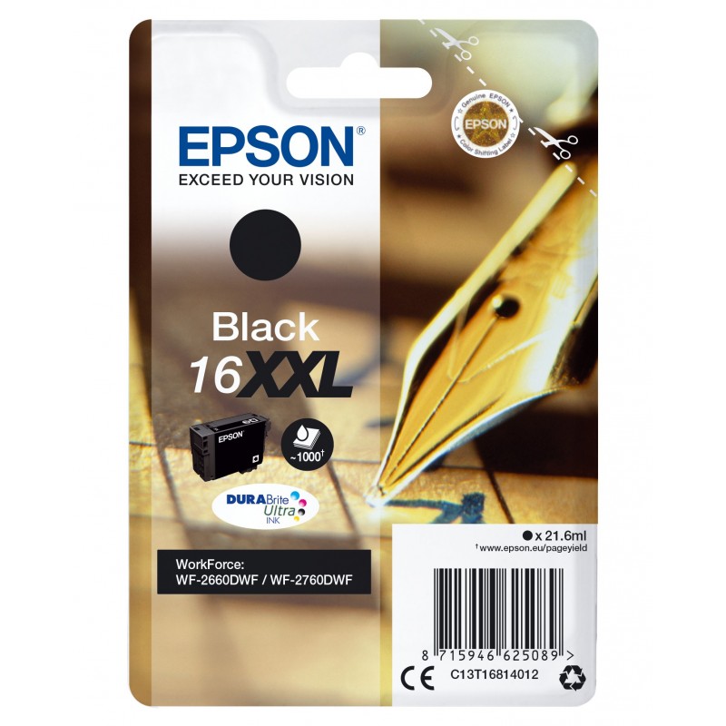 Epson Singlepack Black 16XXL DURABrite Ultra Ink