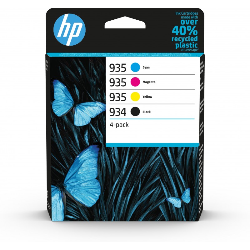 HP 934 Pack de 4 cartouches d'encre noire 935 Pack de 4 cartouches d'encre cyan magenta jaune authentiques