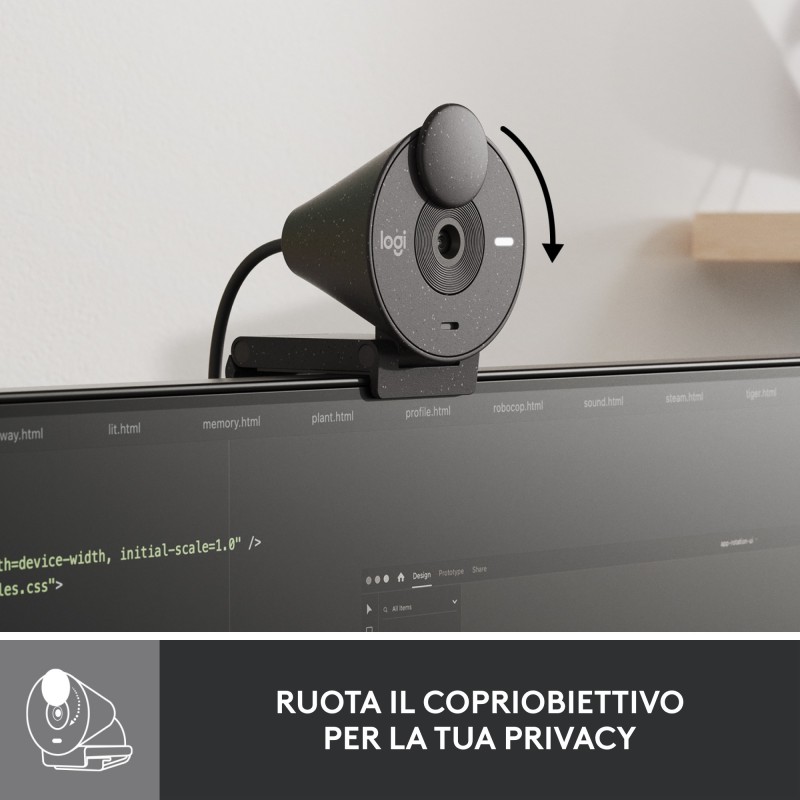 Logitech Brio 300 cámara web 2 MP 1920 x 1080 Pixeles USB-C Grafito