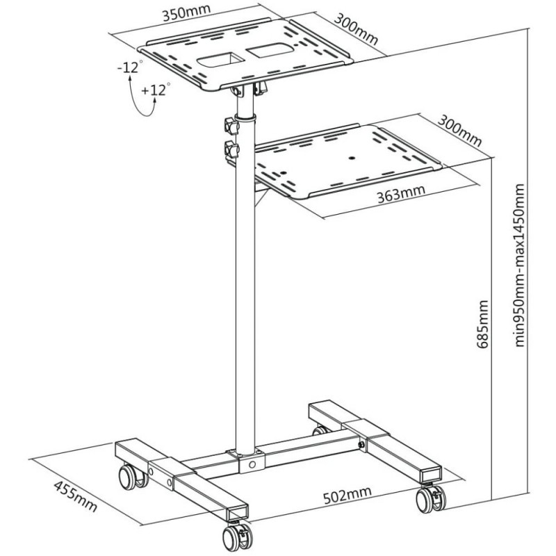 Techly ICA-TB TPM-10 soporte para ordenador portátil Negro