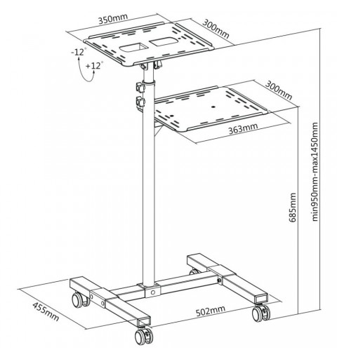 Techly ICA-TB TPM-10 laptop stand Black