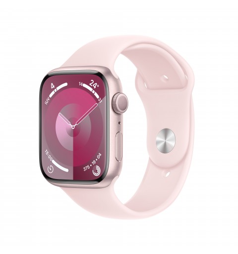 Apple Watch Series 9 GPS 45mm Pink Aluminium Case with Light Pink Sport Band - S M