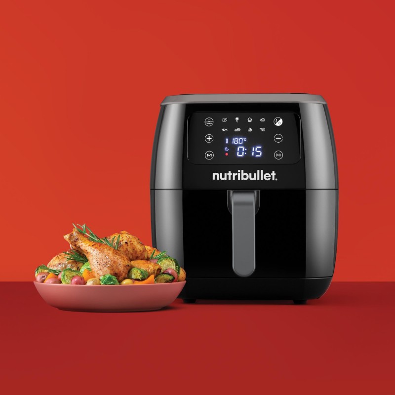 NutriBullet XXL Digital Air Fryer Sencillo 7 L Independiente 1800 W Freidora de aire caliente Negro