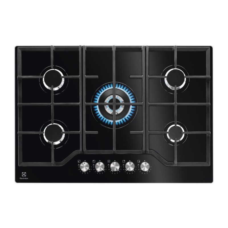 Electrolux KGG75362K Negro Integrado 74 cm Encimera de gas 5 zona(s)