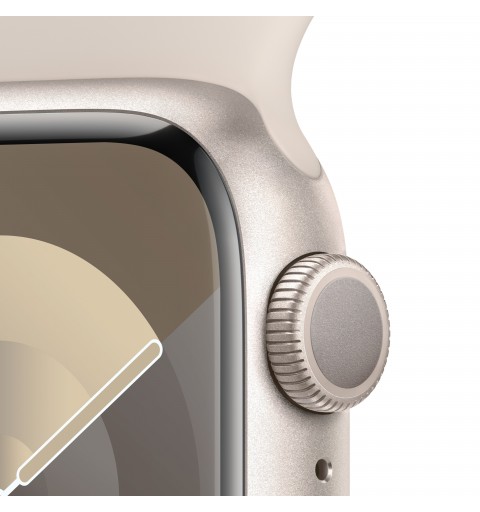 Apple Watch Series 9 GPS 41mm Starlight Aluminium Case with Starlight Sport Band - S M
