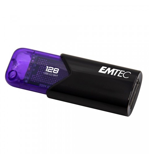 Emtec Click Easy lecteur USB flash 128 Go USB Type-A 3.2 Gen 1 (3.1 Gen 1) Noir, Violet