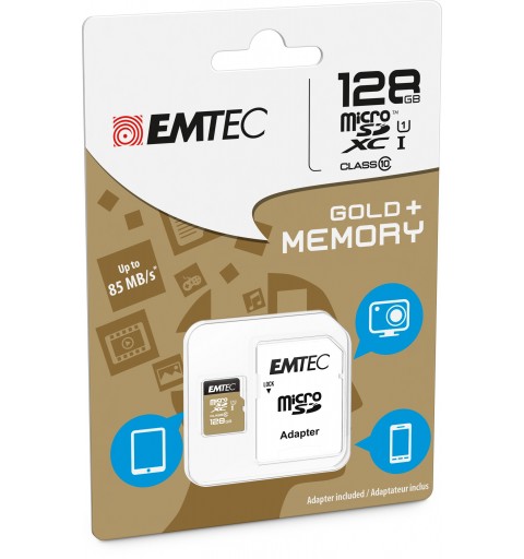 Emtec microSD Class10 Gold+ 128GB mémoire flash