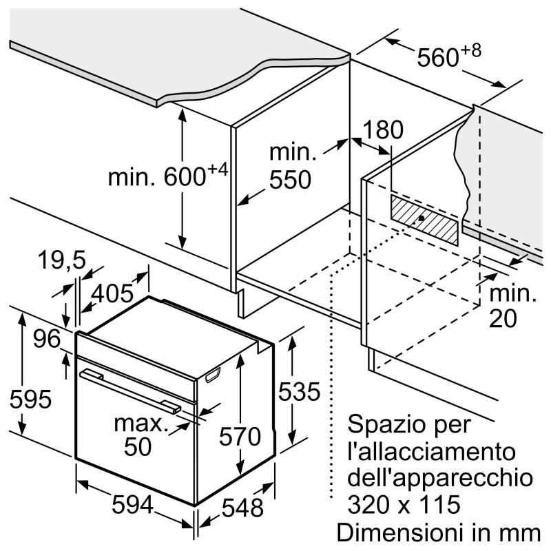 Bosch Serie 4 HBA3140S0 horno 71 L 3400 W A Acero inoxidable