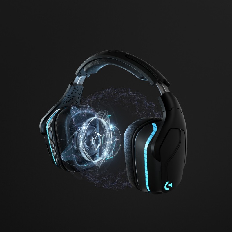 Logitech G G935 Kopfhörer Kabellos Kopfband Gaming Schwarz, Blau