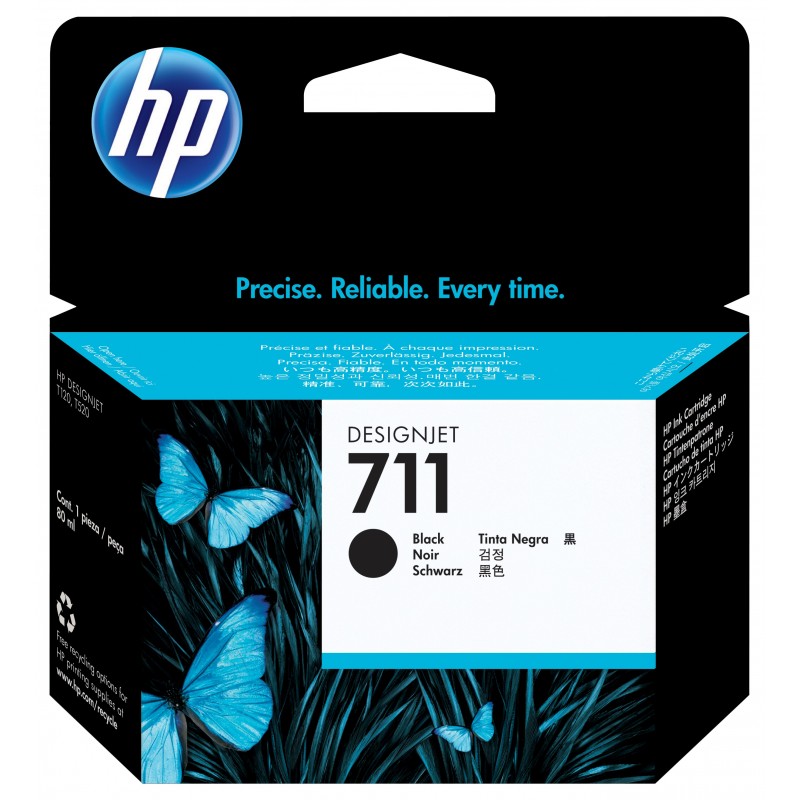 HP Cartucho de tina DesignJet 711 negro de 80 ml