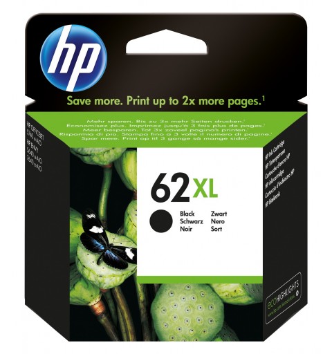 HP Cartucho de tinta original 62XL de alta capacidad negro