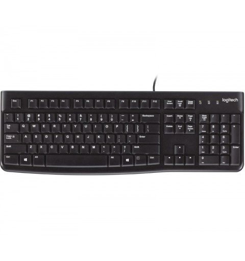 Logitech K120 Corded Keyboard teclado USB QWERTY Inglés Negro