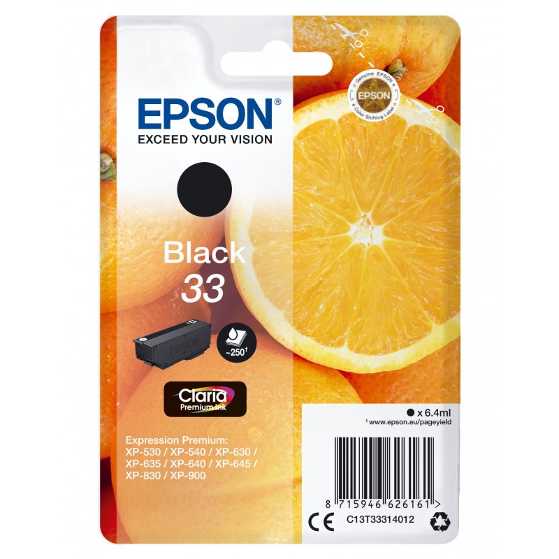 Epson Oranges Singlepack Black 33 Claria Premium Ink