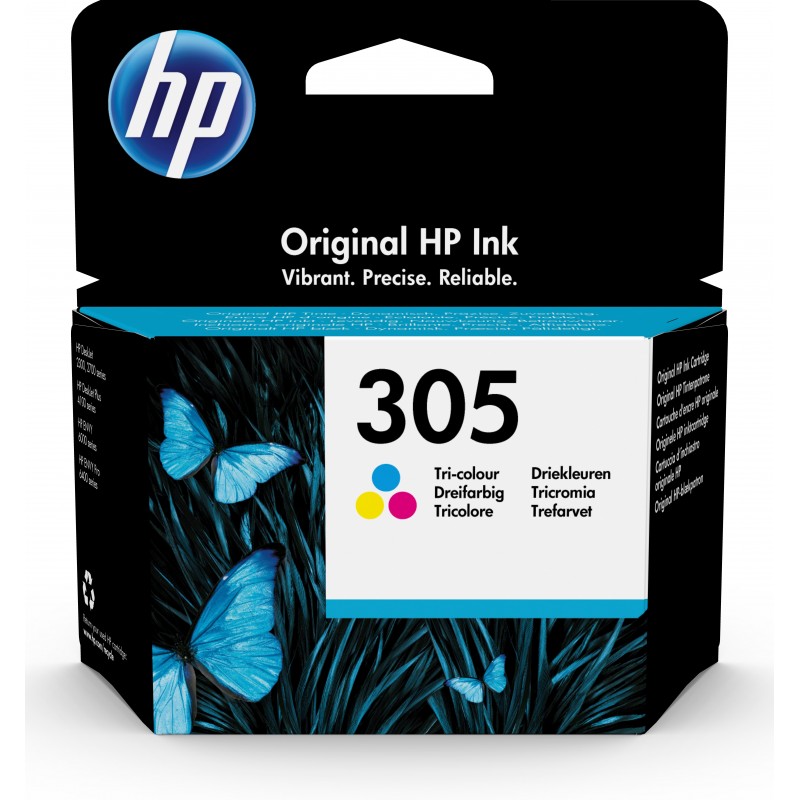 HP Cartouche d’encre trois couleurs 305 authentique