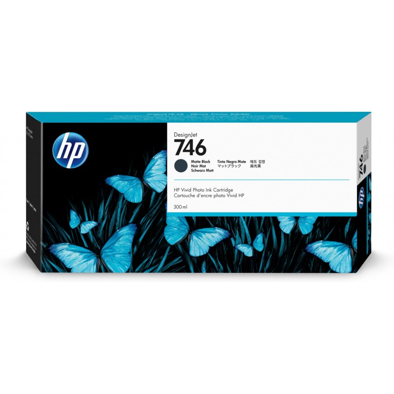 HP 746 Mattschwarz DesignJet Tintenpatrone, 300 ml