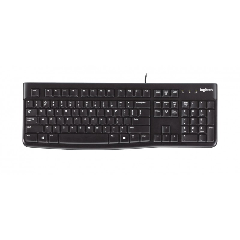 Logitech K120 Corded Keyboard Tastatur Maus enthalten USB AZERTY Französisch Schwarz