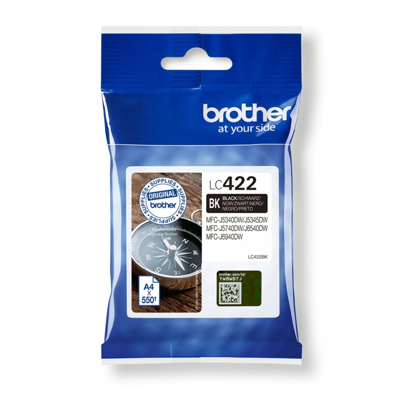 Brother LC-422BK cartucho de tinta 1 pieza(s) Original Negro