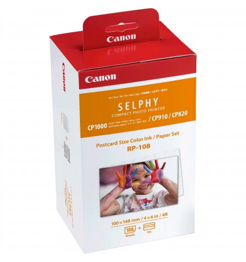 Canon RP-108 Colour Ink + 100 x 148 mm Paper Set, 108 Sheets