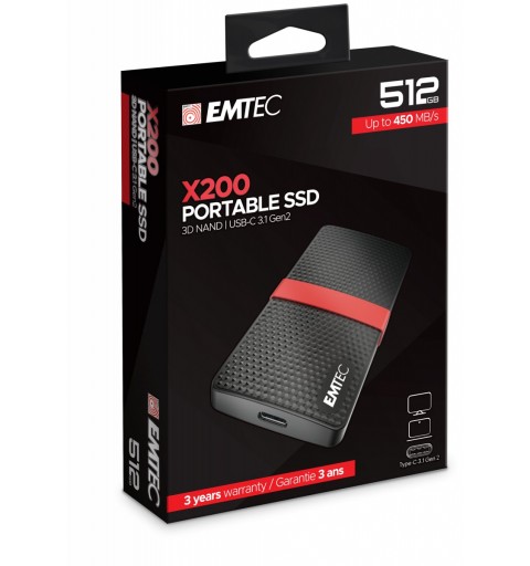 Emtec X200 512 GB Black, Red