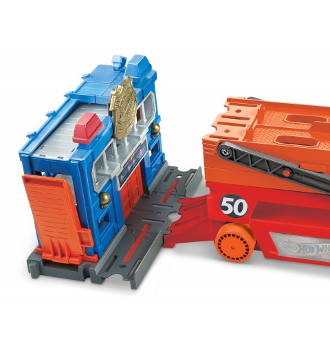 Hot Wheels City - Méga Transporteur Rouge 50Ème