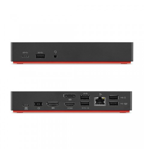 Origin Storage 40AF0135EU station d'accueil USB 3.2 Gen 1 (3.1 Gen 1) Type-A + Type-C Charbon de bois, Rouge