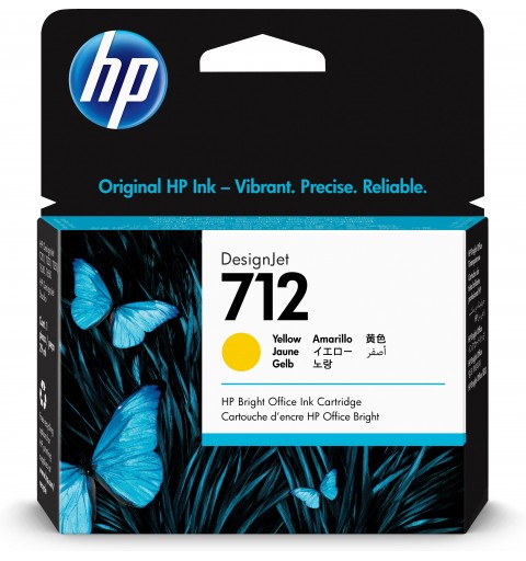 HP Cartouche d'encre DesignJet 712, jaune, 29 ml