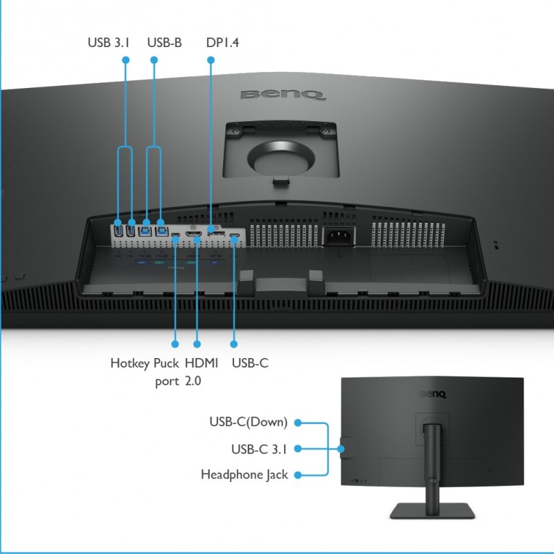 BenQ PD3205U écran plat de PC 80 cm (31.5") 3840 x 2160 pixels 4K Ultra HD LCD Noir