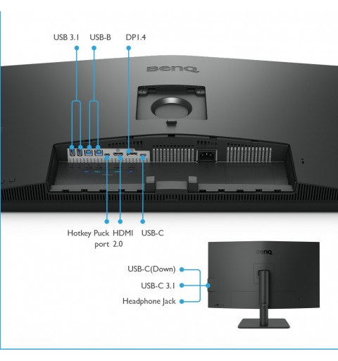 BenQ PD3205U écran plat de PC 80 cm (31.5") 3840 x 2160 pixels 4K Ultra HD LCD Noir