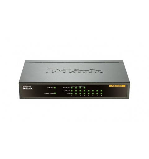 D-Link DES-1008PA network switch Unmanaged Fast Ethernet (10 100) Power over Ethernet (PoE) Black