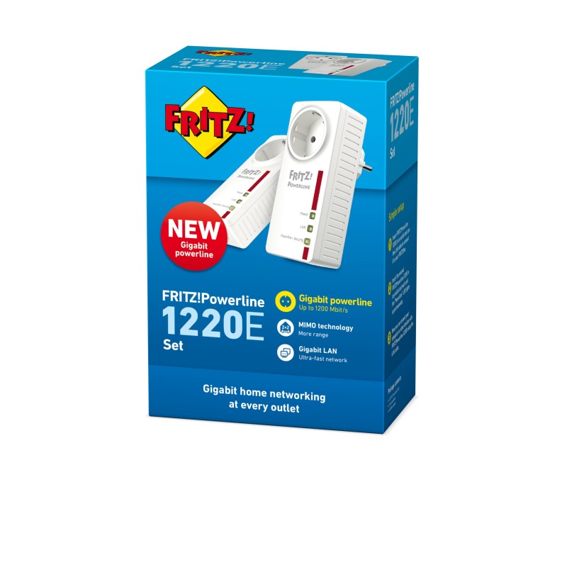 FRITZ!Powerline 1220E 1200 Mbit s Ethernet LAN Blanc 2 pièce(s)