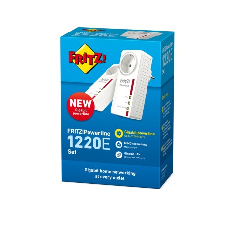 FRITZ!Powerline 1220E 1200 Mbit s Ethernet LAN Blanc 2 pièce(s)