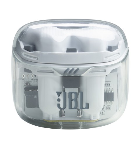 JBL Tune Flex Ghost Edition Casque True Wireless Stereo (TWS) Ecouteurs Appels Musique Bluetooth Translucide, Blanc
