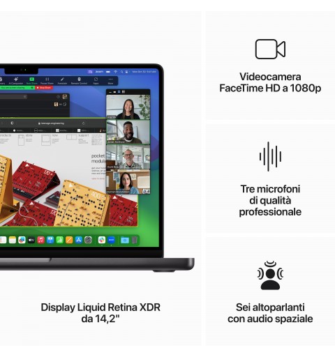 Apple MacBook Pro Ordinateur portable 36,1 cm (14.2") Apple M M3 Pro 18 Go 1 To SSD Wi-Fi 6E (802.11ax) macOS Sonoma Noir