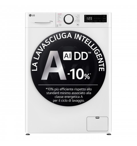 LG D2R5S09TSWW lavadora-secadora Independiente Carga frontal Blanco E