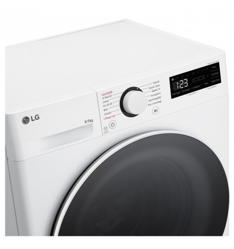 LG D2R5S09TSWW lavadora-secadora Independiente Carga frontal Blanco E