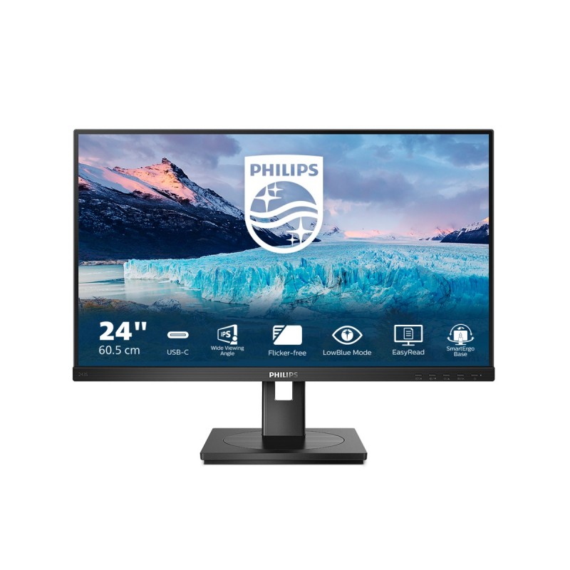 Philips S Line 243S1 00 computer monitor 60.5 cm (23.8") 1920 x 1080 pixels Full HD LCD Black