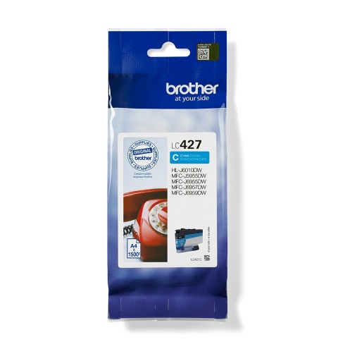 Brother LC-427C cartucho de tinta 1 pieza(s) Original Rendimiento estándar Cian