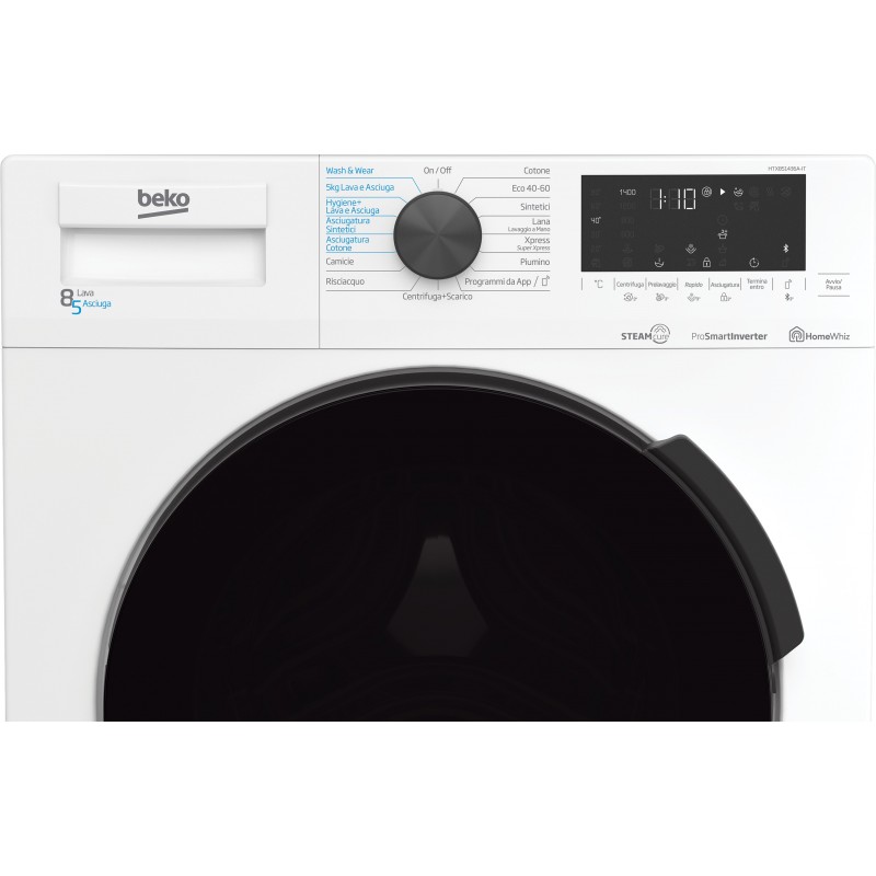 Beko HTX851436A-IT machine à laver avec sèche linge Pose libre Charge avant Blanc D