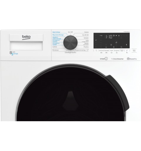 Beko HTX851436A-IT machine à laver avec sèche linge Pose libre Charge avant Blanc D