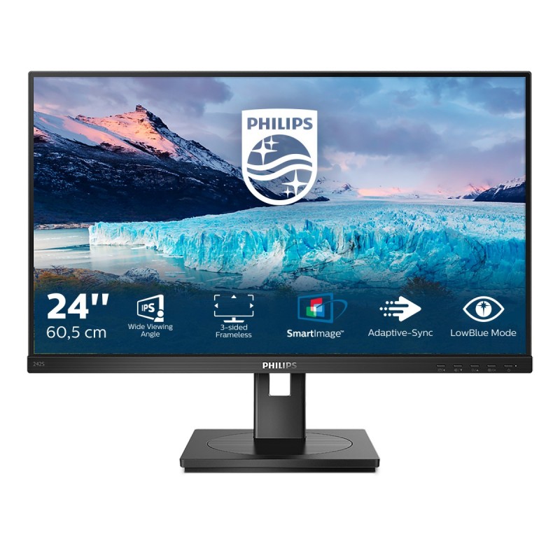 Philips S Line 242S1AE 00 LED display 60.5 cm (23.8") 1920 x 1080 pixels Full HD Black