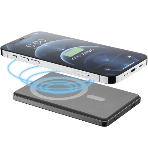 Cellularline Mag Lite 5000 5000 mAh Kabelloses Aufladen Grau