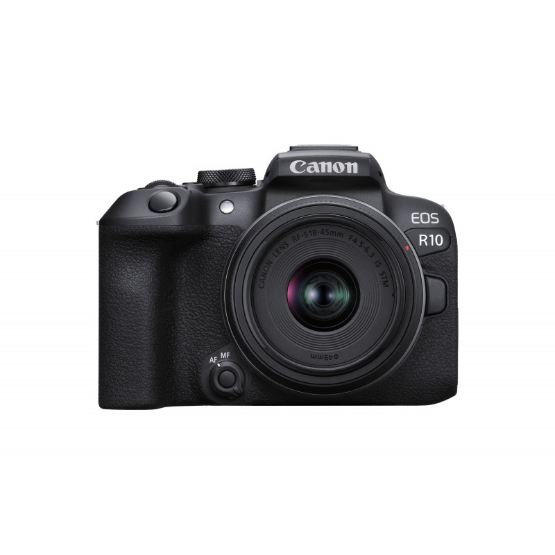 Canon EOS R10 + RF-S 18-45mm F4.5-6.3 IS STM MILC 24,2 MP CMOS 6000 x 4000 Pixel Schwarz